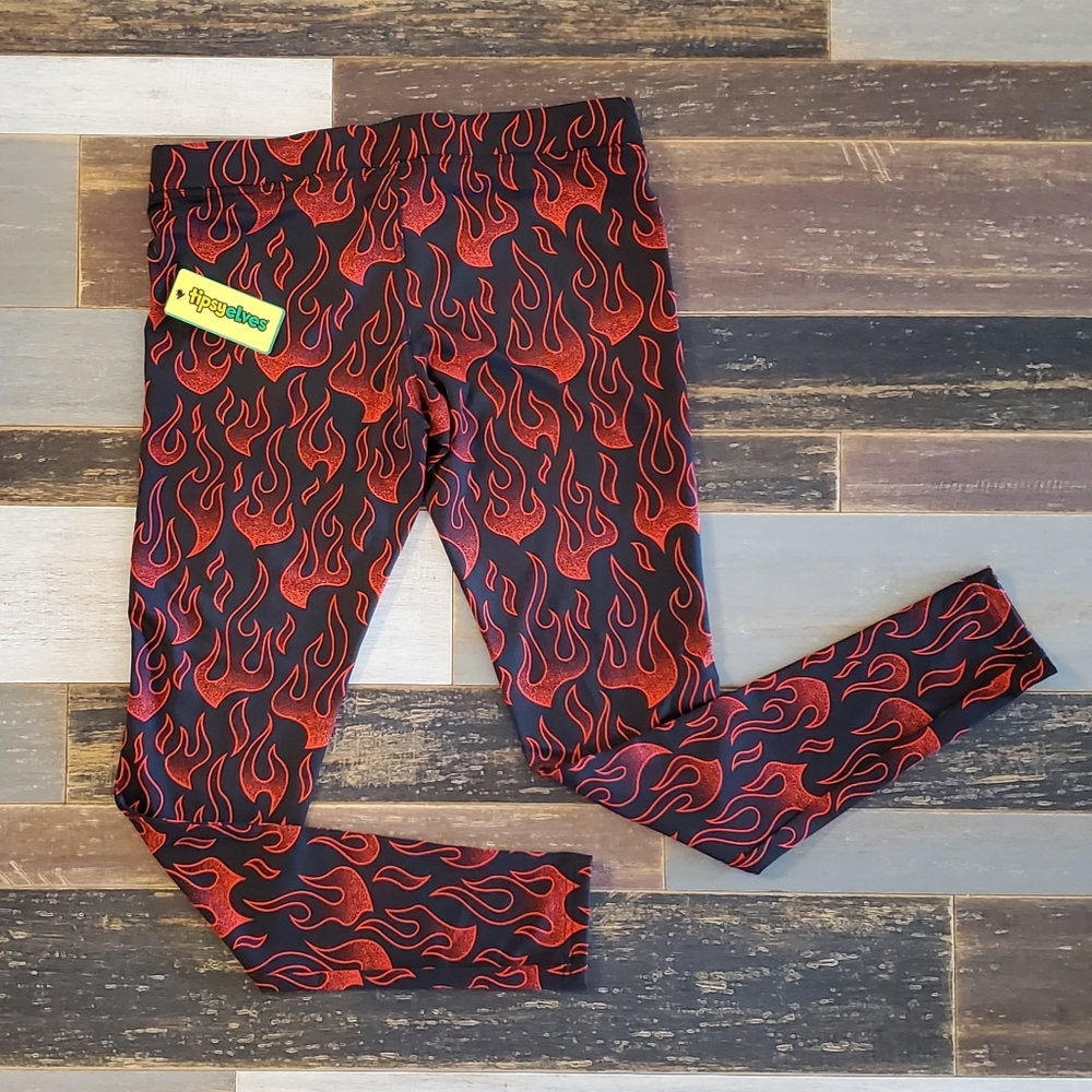 TIPSY ELVES DEVIL FLAME LEGGINGS SzM NWT - Picture 5 of 7